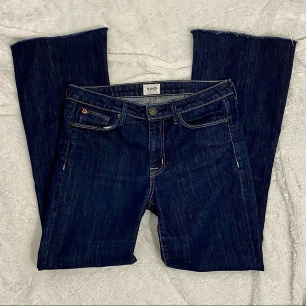 Hudson Wide Flare Jeans Women's Size 28 Raw Hem Made in USA